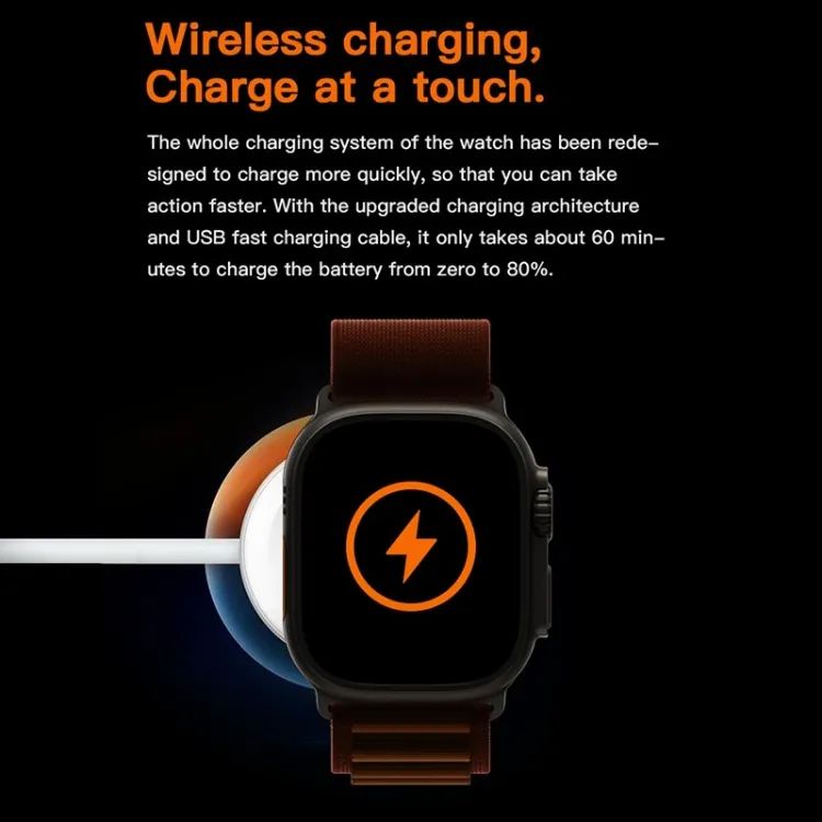 t800Ultra Smart Watch Series Bluetooth Call Smartwatch With Ocean Strap Wireless Charging Best Battery Timing
