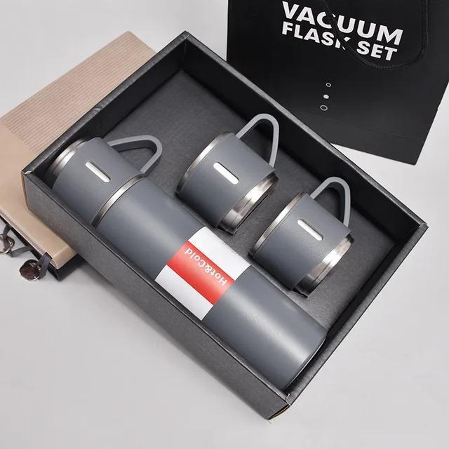Stainless Steel Vacuum Flask Set 500ml Double Wall Thermos Set Vacuum Flask Gift Set With Double Lids