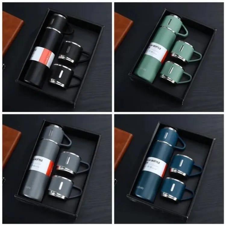 Stainless Steel Vacuum Flask Set 500ml Double Wall Thermos Set Vacuum Flask Gift Set With Double Lids