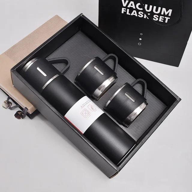 Stainless Steel Vacuum Flask Set 500ml Double Wall Thermos Set Vacuum Flask Gift Set With Double Lids